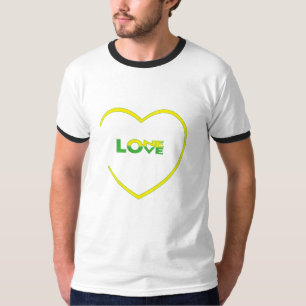 One Liebe One Heart Jamaican Fahne Farben vorne hi T-Shirt