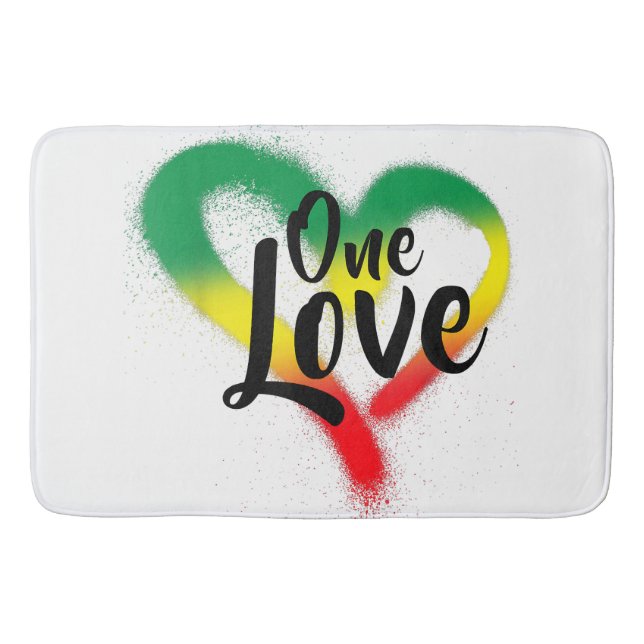 One Liebe One Heart Reggae Vibes Badematte (Vorderseite)