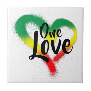 One Liebe One Heart Reggae Vibes Fliese