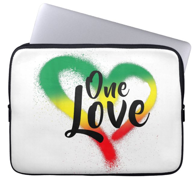 One Liebe One Heart Reggae Vibes Laptopschutzhülle (Vorderseite)