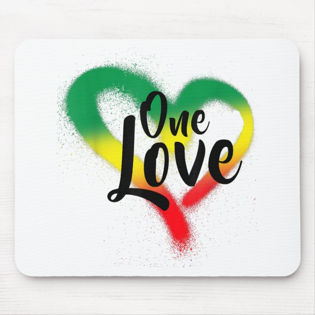 One Liebe One Heart Reggae Vibes Mousepad (Vorne)
