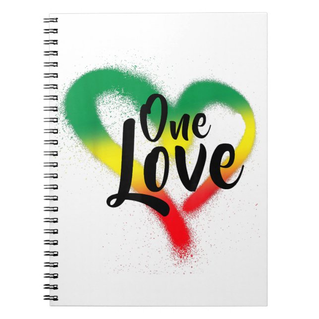 One Liebe One Heart Reggae Vibes Notizblock (Vorderseite)