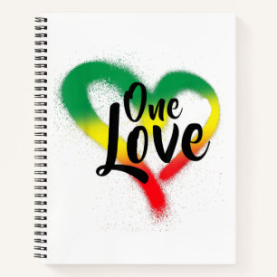 One Liebe One Heart Reggae Vibes Notizbuch