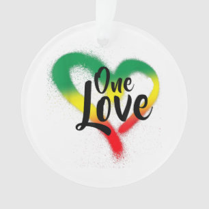 One Liebe One Heart Reggae Vibes Ornament