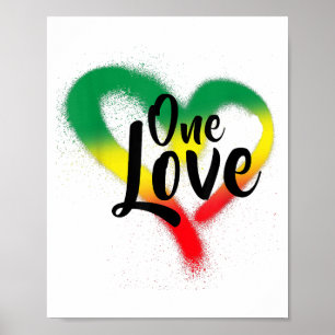 One Liebe One Heart Reggae Vibes Poster