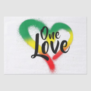 One Liebe One Heart Reggae Vibes Seidenpapier