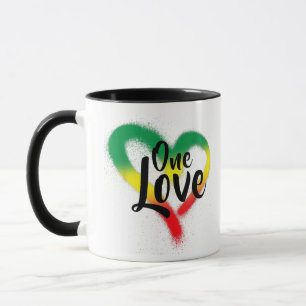 One Liebe One Heart Reggae Vibes Tasse