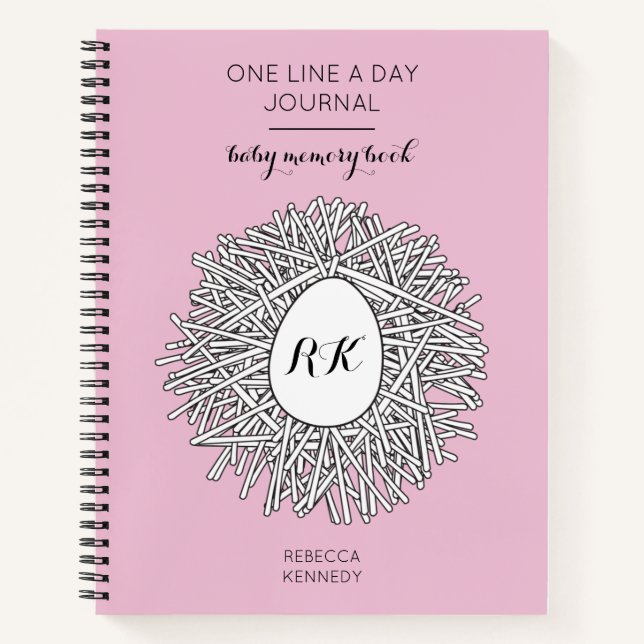 One Line a Day Journal Baby Girl Memory Book Notizbuch (Vorderseite)