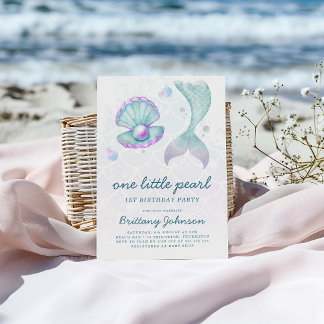 One Little Pearl 1st Birthday Einladung