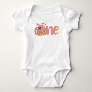 One Little Pumpkin Boho Floral 1. Geburtstag Baby Strampler