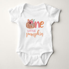 One Little Pumpkin Boho Floral 1st Bday Baby Strampler