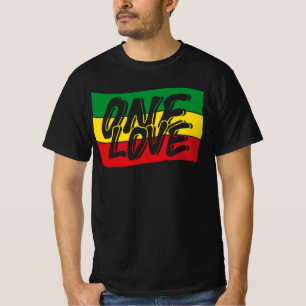 One Love Drapeau Reggae Rasta T-Shirt