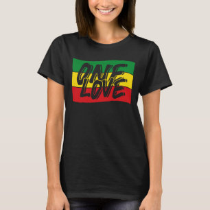 One Love Drapeau Reggae Rasta T-Shirt