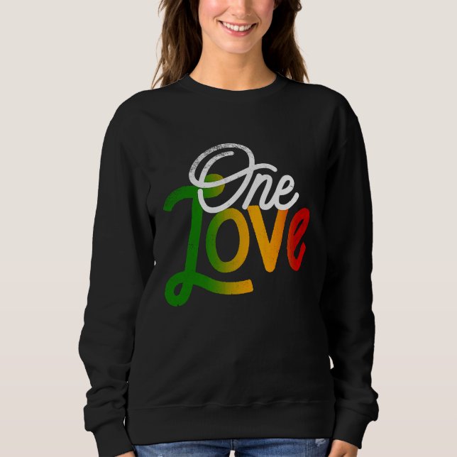 One Love Heart Rasta Reggae Roots Clothing T  Peac Sweatshirt (Vorderseite)