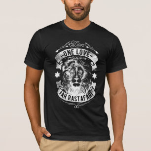 One Love Jah Rastafari Schwarzes T-Shirt