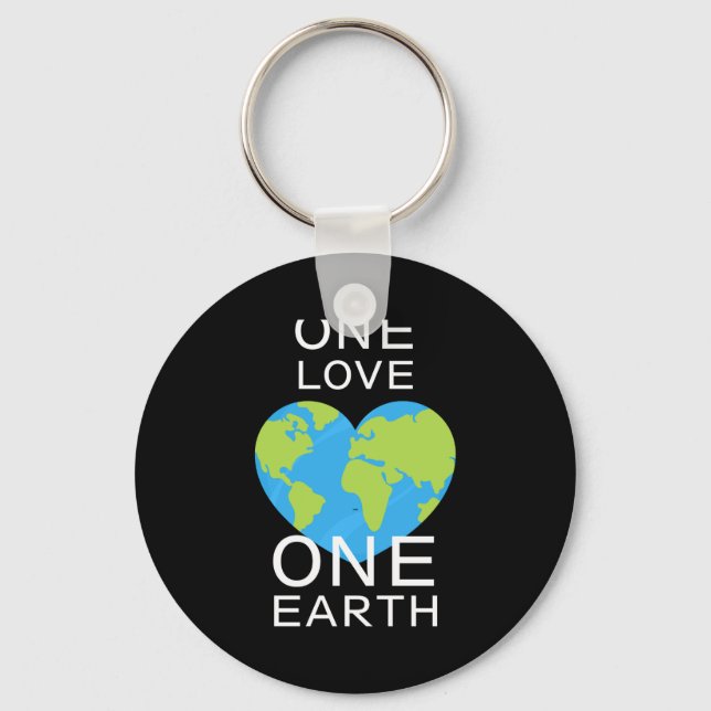 One Love One Earth Earth Day Save Our Planet T Shi Schlüsselanhänger (Vorderseite)