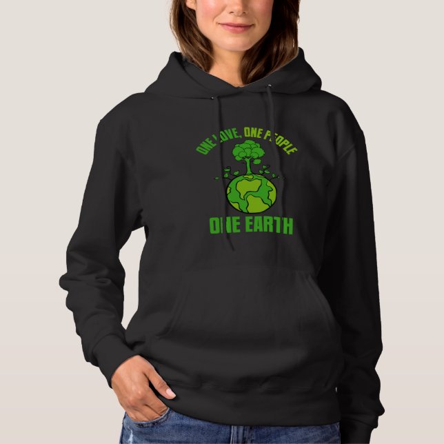 One Love One People One Earth Happy Earth Day Hoodie (Vorderseite)