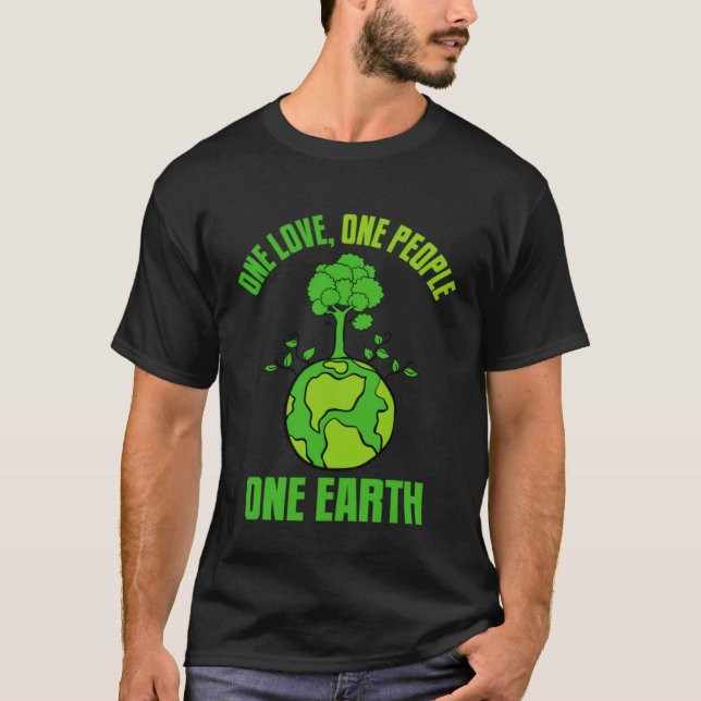 One Love One People One Earth Happy Earth Day T-Shirt (Vorderseite)