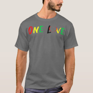 One Love Rasta Jamaika-Flagge Reggae-Musik T-Shirt