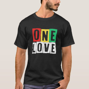 One Love Rasta Reggae Sommer Jamaika Pride Retro V T-Shirt