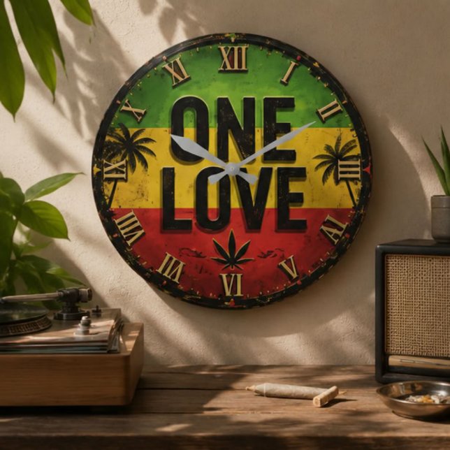 One Love Regga Große Wanduhr (Von Creator hochgeladen)