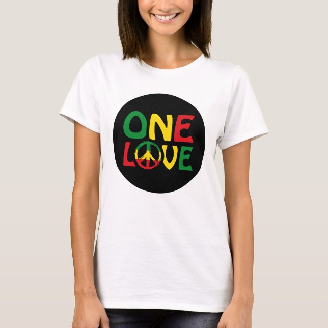 One Love, Reggae design T-Shirt (Vorderseite)