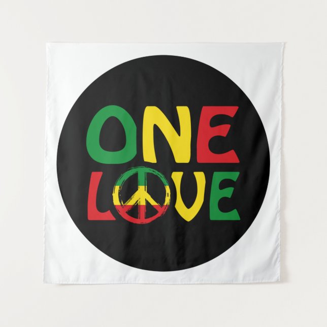One Love, Reggae design Wandteppich (Vorderseite)