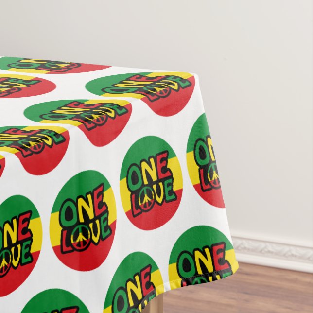 One Love, Reggae design with reggae colors Tischdecke (Beispiel)
