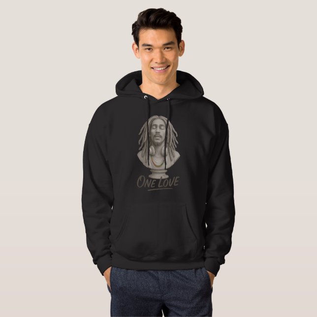 One Love – Reggae-Geist in Stein Hoodie (Vorne ganz)