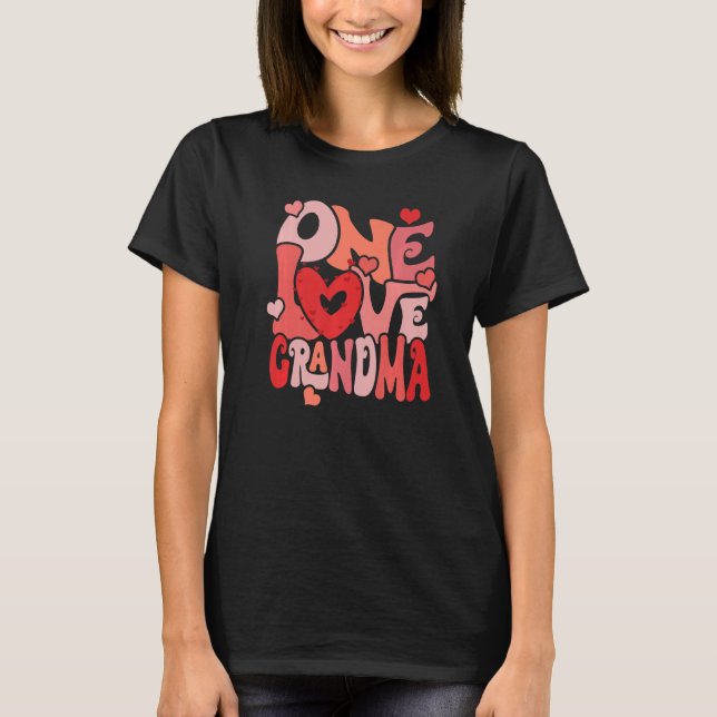One Loved Grandma Valentine Grandma Heart Valentin T-Shirt (Vorderseite)