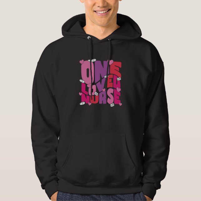 One Loved Nurse Valentines Day Heart Stethoscope N Hoodie (Vorderseite)