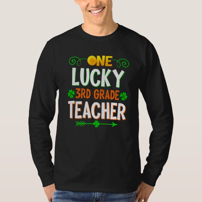 One Lucky 3rd Grade Teacher Leopard St Patricku201 T-Shirt (Vorderseite)