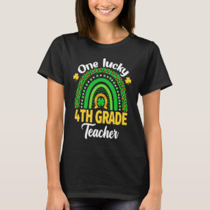 One Lucky 4th Grade Teacher Kleeblatt St Patrick's T-Shirt
