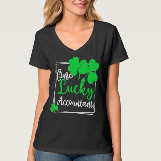 One Lucky Accountant T-Shirt Accountant St Patrick (Vorderseite)