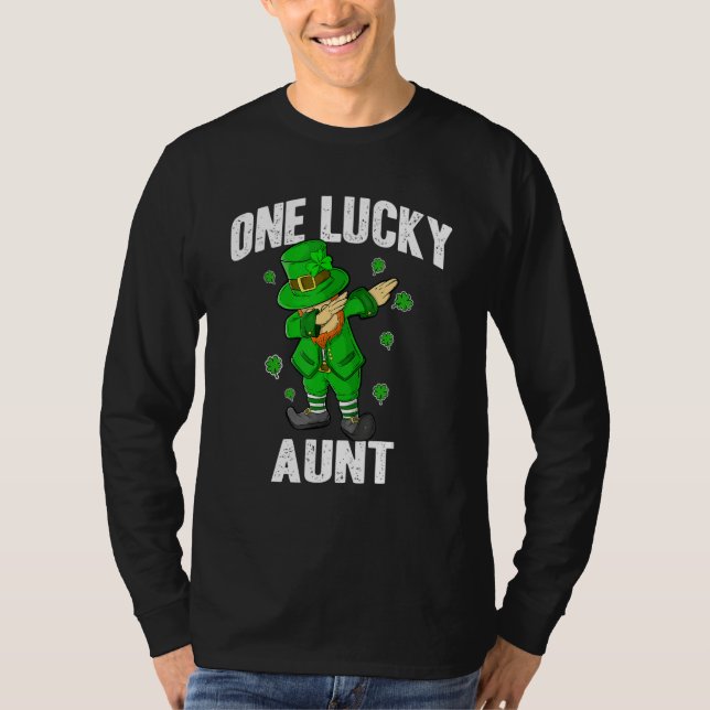 One Lucky Aunt St Patricks Day Dabbing Leprechaun  T-Shirt (Vorderseite)
