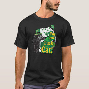 One 🍀 Lucky Beer Drink Irish Cat T-Shirt