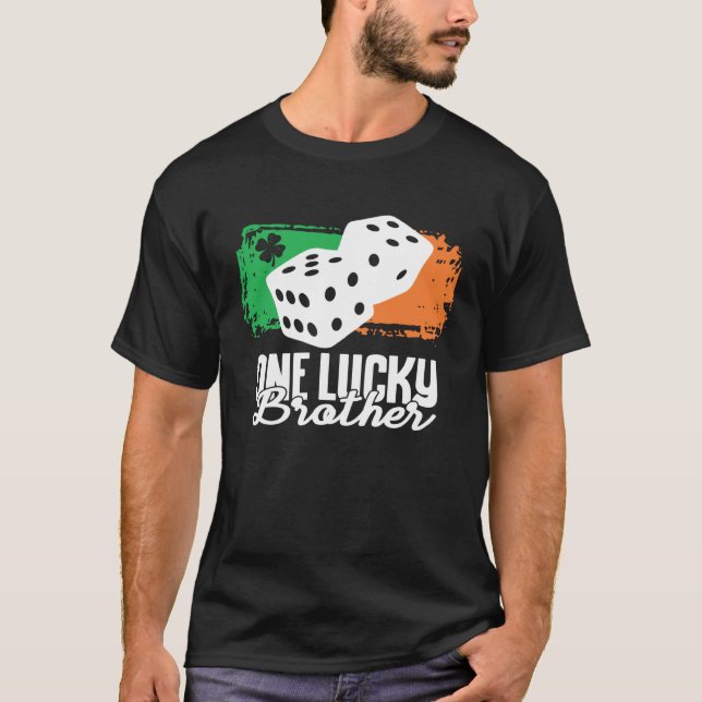 One Lucky Brother Dice Game  Family Group Matching T-Shirt (Vorderseite)