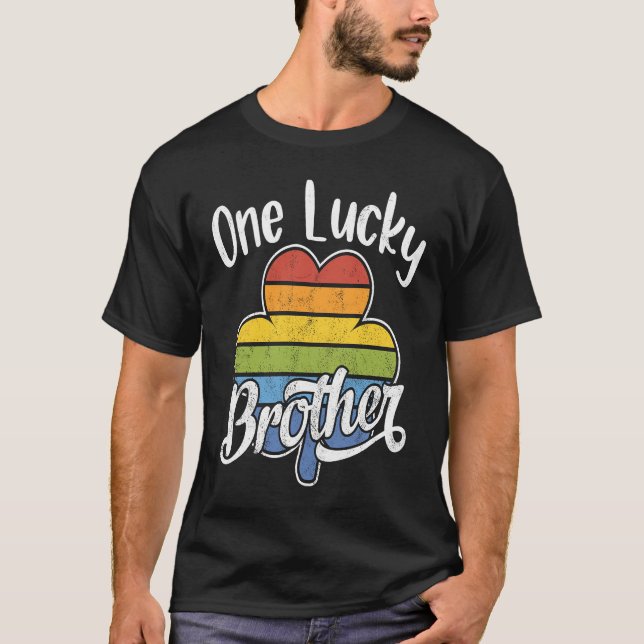 One Lucky Brother Fun Striped Irish C St Patrick's T-Shirt (Vorderseite)