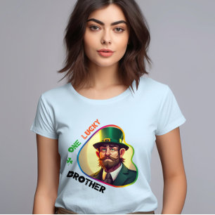 One Lucky Brother - Shimmering Kleeblatt Ball T-Shirt