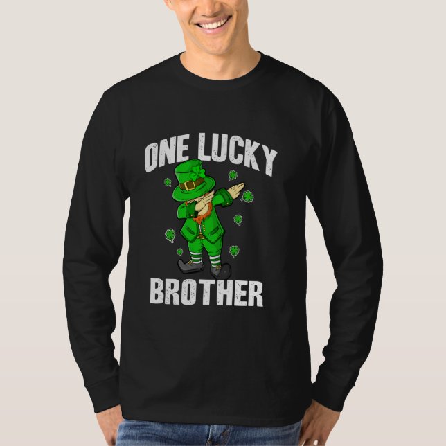 One Lucky Brother St Patricks Day Dabbing Leprecha T-Shirt (Vorderseite)