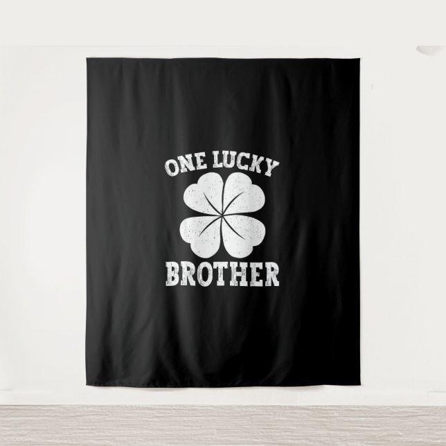 One Lucky Brother St Patrick's Day Kleeblatt Kinde Wandteppich (Vorderseite)