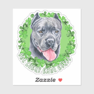 One Lucky Cane Corso Funny St Patrick Dog Aufkleber