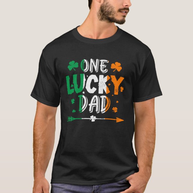 One Lucky Dad St Patricks Day Irish Flag Ireland F T-Shirt (Vorderseite)