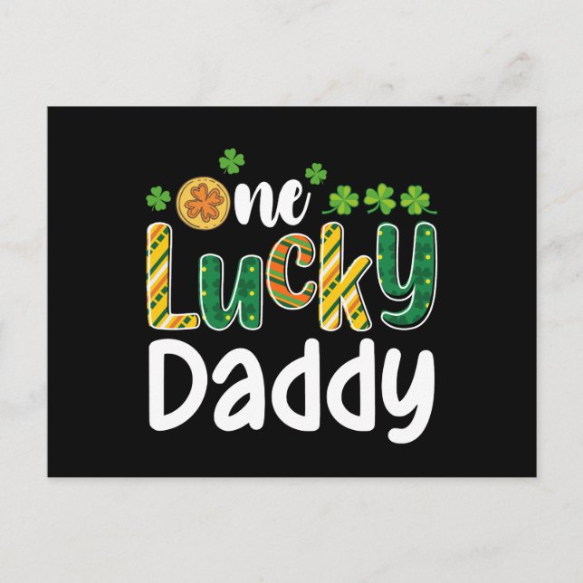 One Lucky Daddy Matching Family St Patrick's Day Postkarte (Vorderseite)