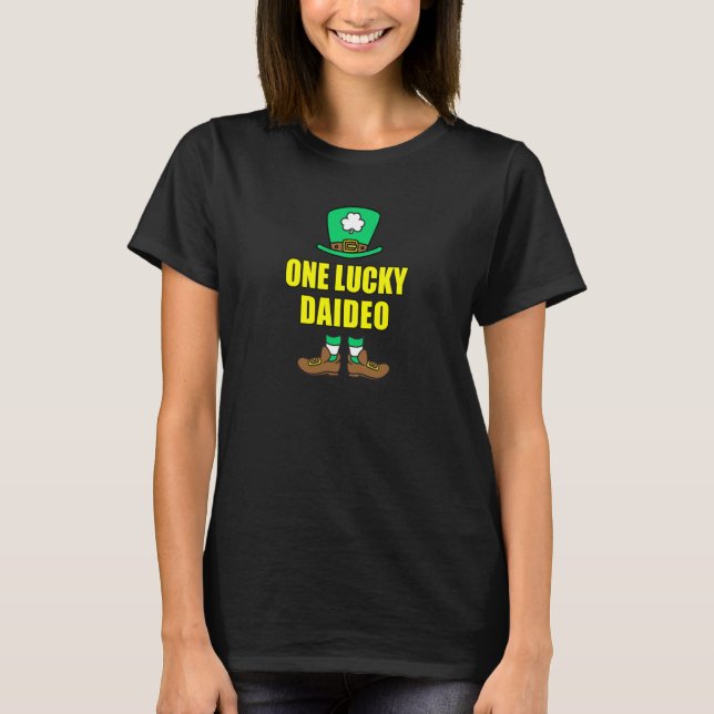 One Lucky Daideo Irish Grandpa Leprechaun St Patri T-Shirt (Vorderseite)