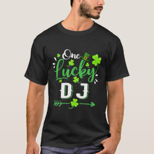 One Lucky DJ Music Kleeblatt Leprechaun Hat St Pat T-Shirt
