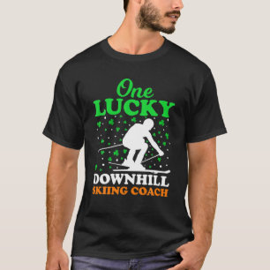 One Lucky Downhill Skilehrer St. Patrick's Day T-Shirt