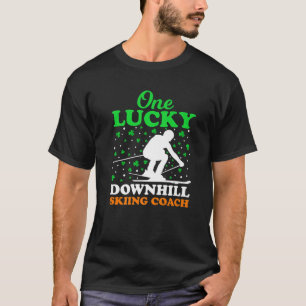 One Lucky Downhill Skilehrer St. Patrick's Day T-Shirt