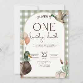 One Lucky Duck Birthday Invitation Boys First Einladung