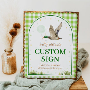 One Lucky Duck Birthday Party Table Sign Poster